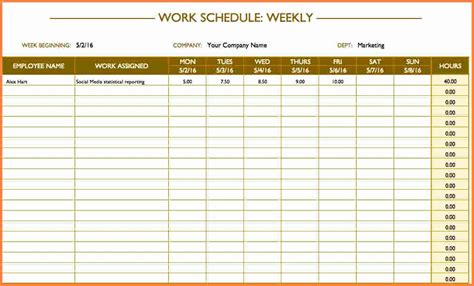 Excel Template to Control Hours Worked